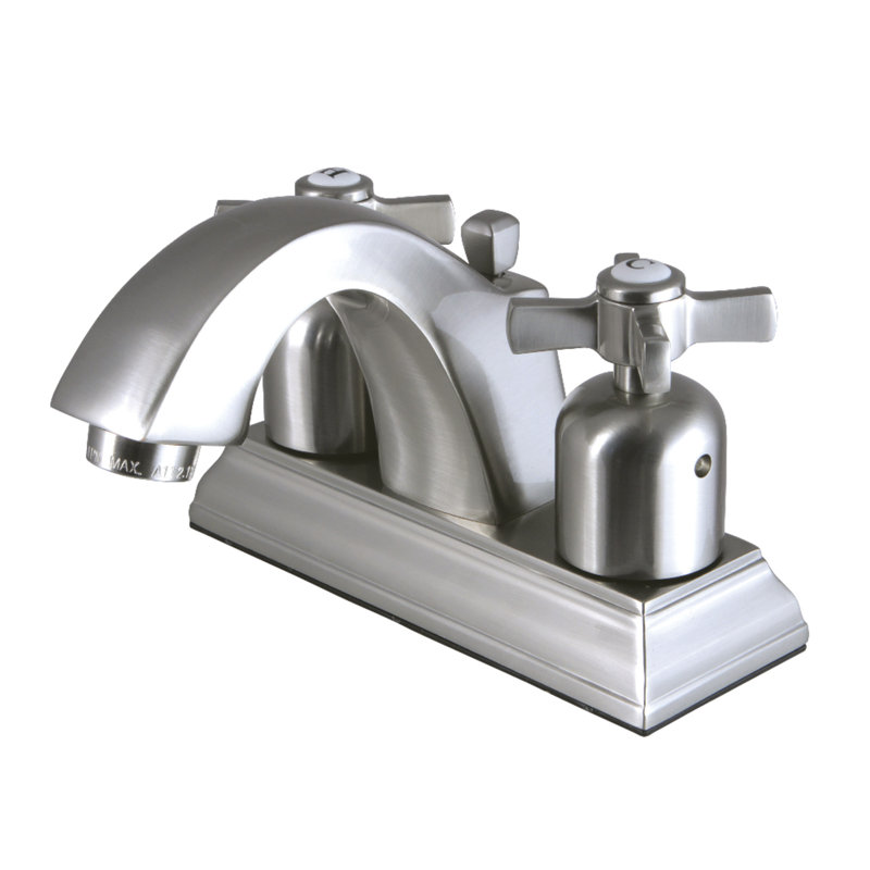 Robinet pour salle de bain avec ensemble de drain central à Millennium, Nickel brossé