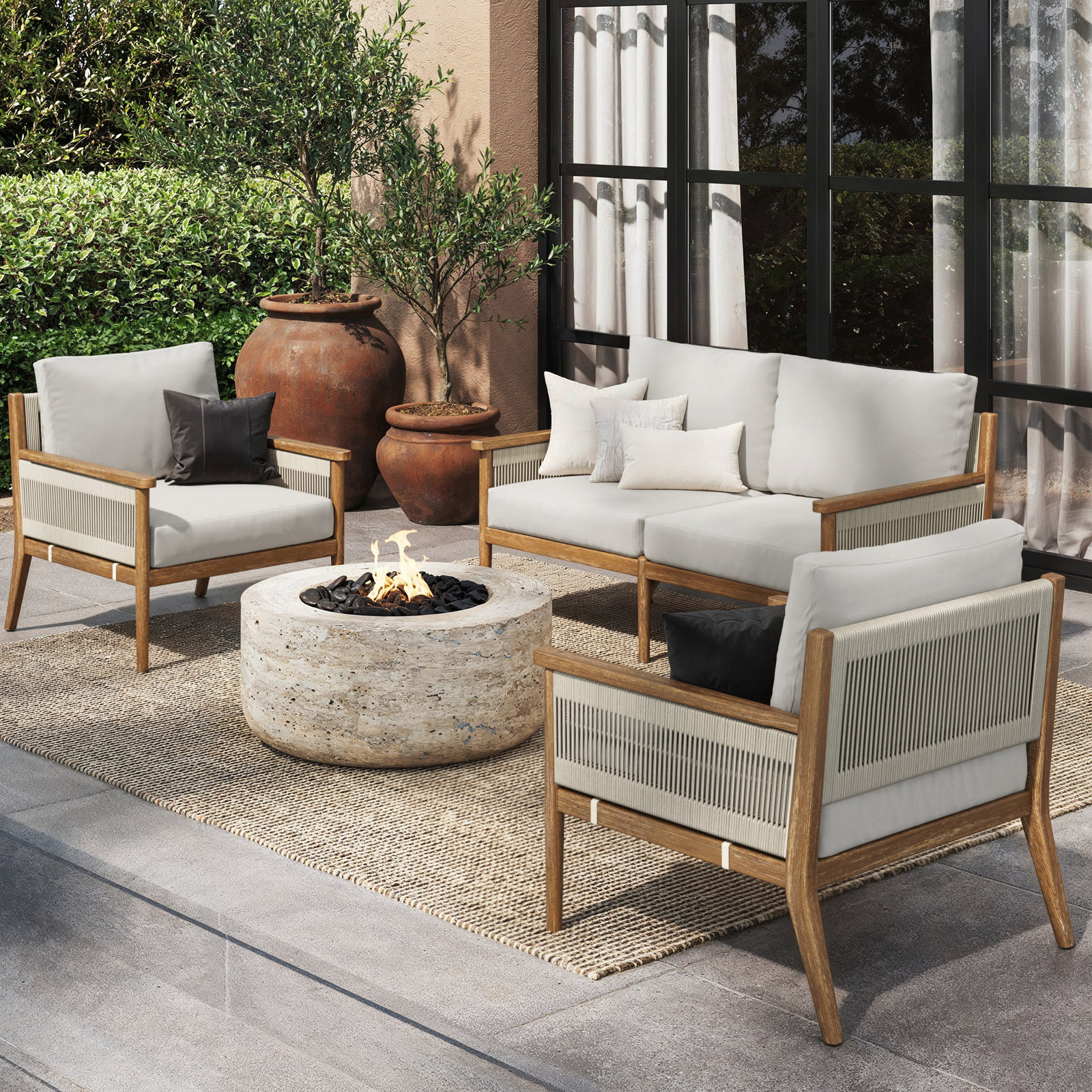 Rydell Acacia 4 - Person Patio Conversation Set