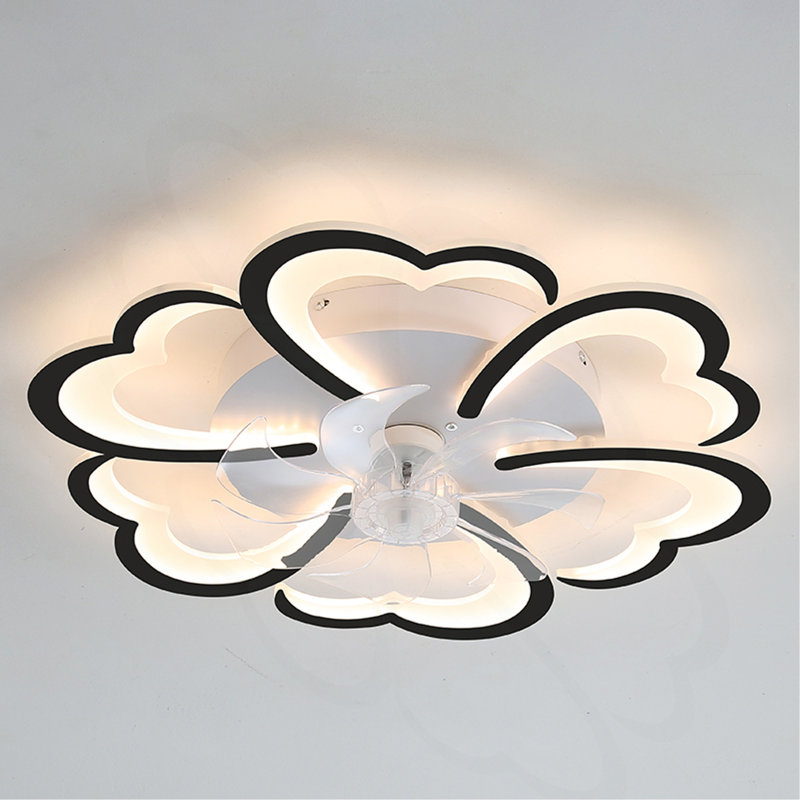 Ventilateur de plafond noir 26,7 po avec lumières, télécommande 3 températures de couleur, ventilateur à 6 vitesses