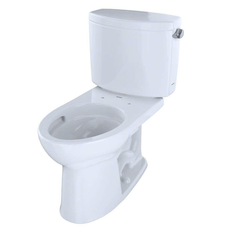 Drake® 1.28 GPF (Water Efficient) Elongated Two-Piece Toilet with High Efficiency Flush (Seat Not Included), Right Hand Lever