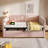 Upholstered Twin Size Daybed, Hydraulic Storage Twin Bed Frame With USB & Type-C Charging, Velvet Sofabed With Wooden Slats And Tufted Sofa Back, Pink, (Without Mattress)-221177228