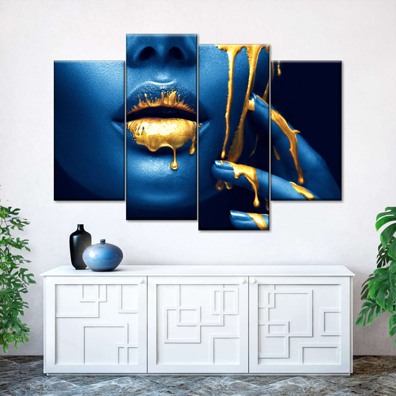Impression sur toile 4 pièces, H 48 po x l 75 po x P 1,25 po