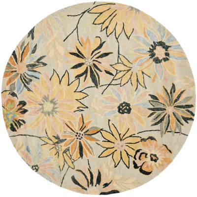 Emrick Hand Hooked Wool Floral Rug