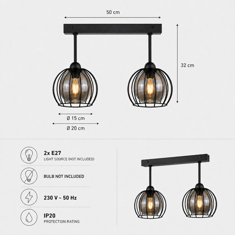 Glass Semi Flush Mount, 2