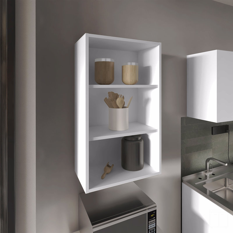 Armoire murale H 36 po, 3 tablettes, Blanc, H 36 po x l 47,2 po x P 12 po