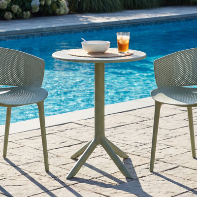 Updike Outdoor Plastic Bistro Table with Star Base