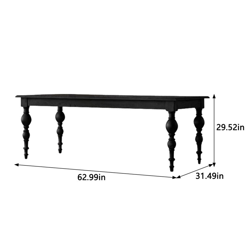 Tamijo Ash Solid Wood Dining Table, 31.49" W x 62.99" L