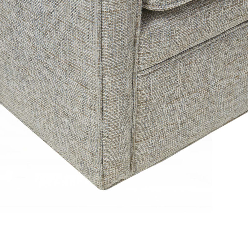 Chaise rembourrée en polyester avec base ronde, Gris