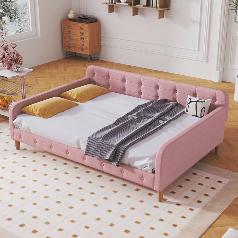 Upholstered Daybed, Full/Double, Pink