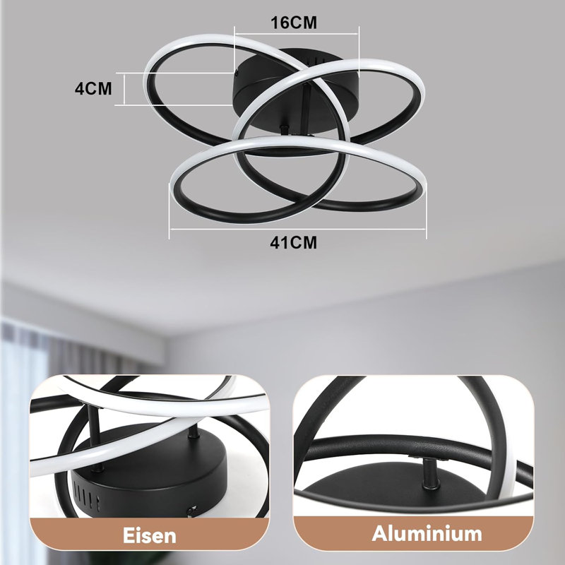 LED Semi Flush Mount, Black