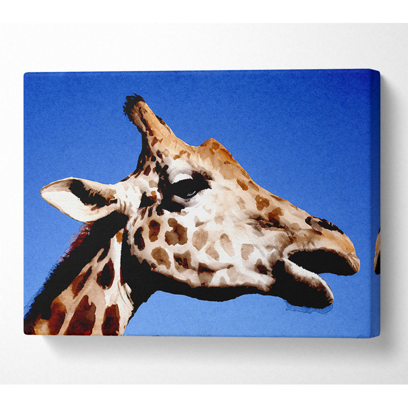 Giraffe Head - Wrapped Canvas Print, 66cm H x 106.6cm W x 10cm D