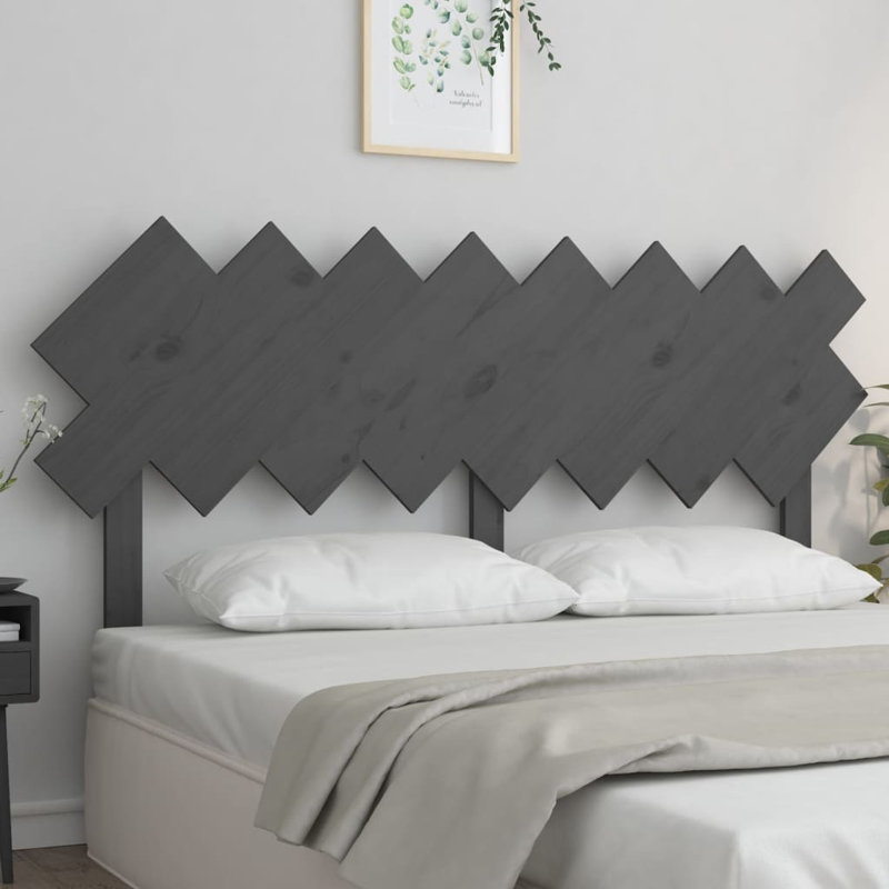 Josephien Solid Wood Panel Headboard, Grey