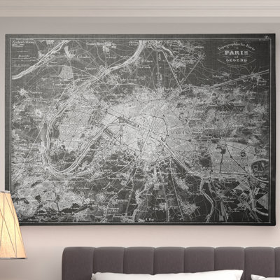 " Antique Paris Stencil Map "