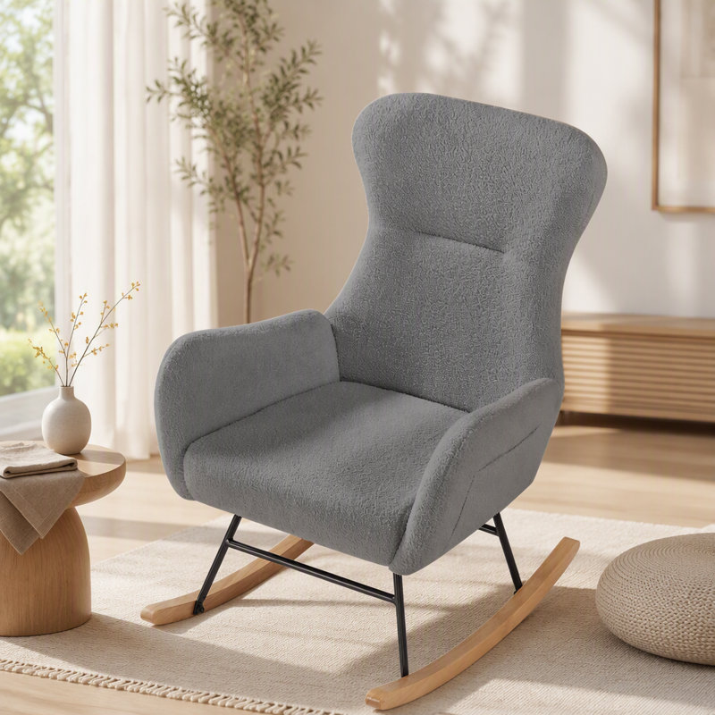 teddy fabric rocking chair