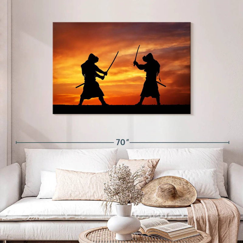 Leisha Samurai Sunset Duel, 30" H x 45" W