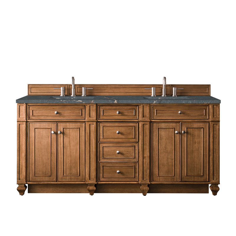 Bristol 72'' W Double Vanity, Saddle Brown, Parisien Bleu