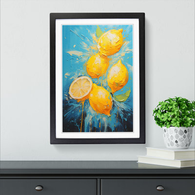 Lemon Fruit Expressionism Art - Framed Print