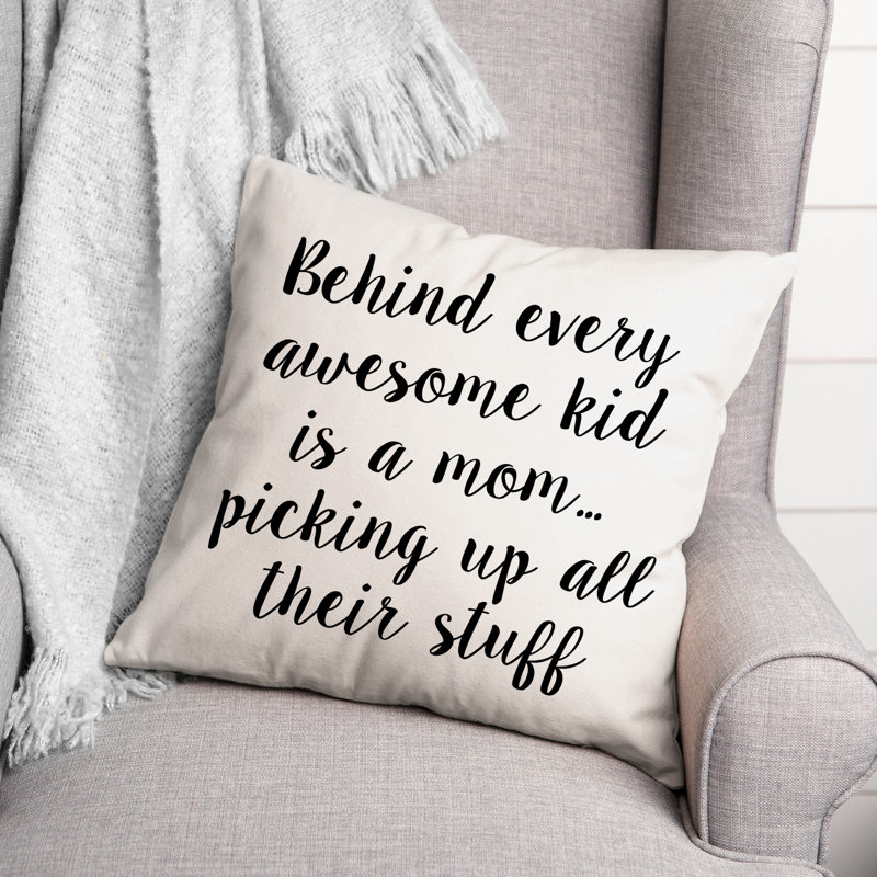 Coussin décoratif noir et blanc à motif de collection «Bebe Every Awesome Kid»