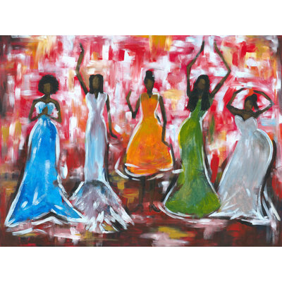 " Five Women In Dresses Painting "