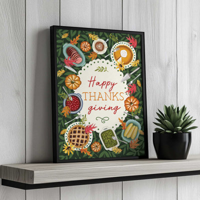 «Happy Thanksgiving Table» par Elizabeth Tyndall, reproduction d'art