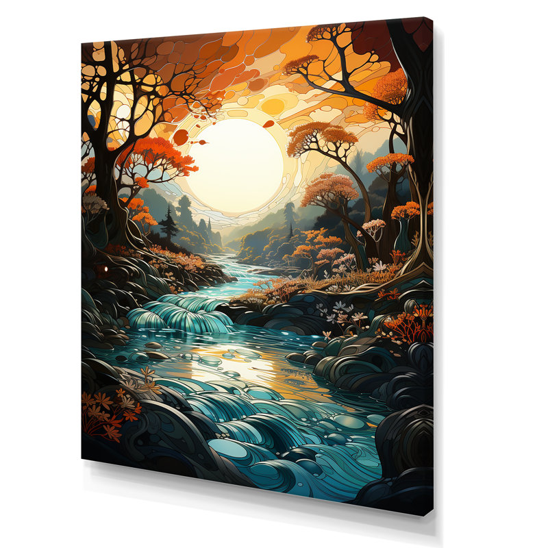 Rivière de la sagesse, Toile tendue, H 32 po x l 24 po x P 1 po