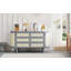 Lit escamotable double avec rangement dissimulé et motif tissé moderne, gris-258397020-258397021