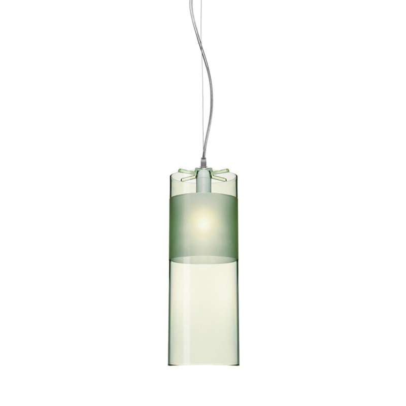 Luminaire suspendu à cylindre simple 1 lumières, Vert