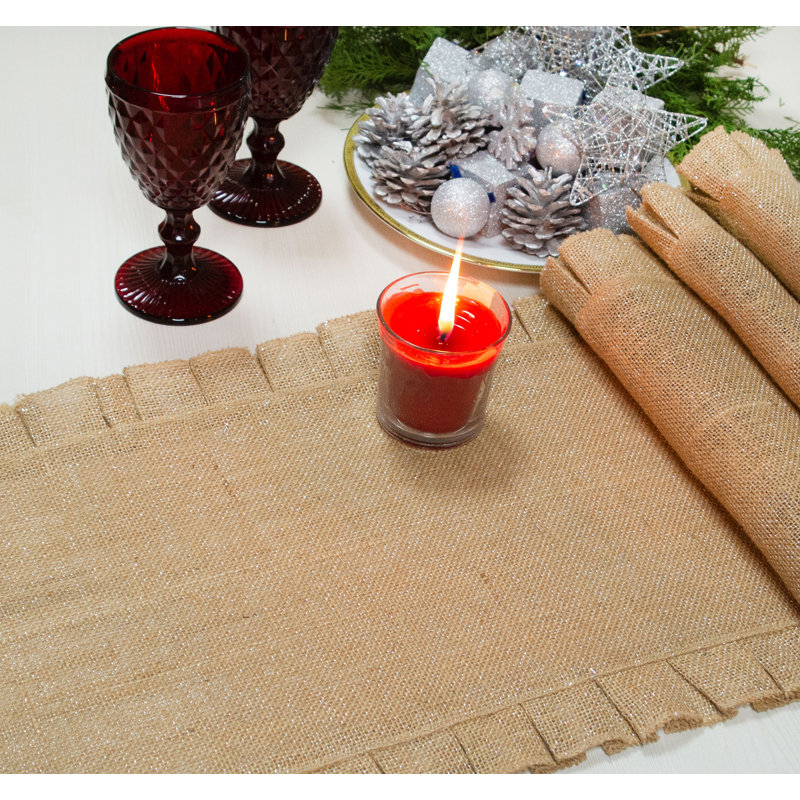 Maxfield Table Runner, Beige/Silver