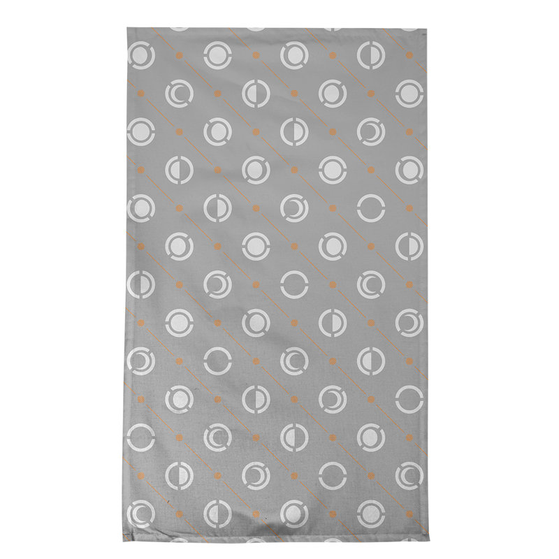 Torchon Moon phases, Gris / orange / blanc, Polyester sergé