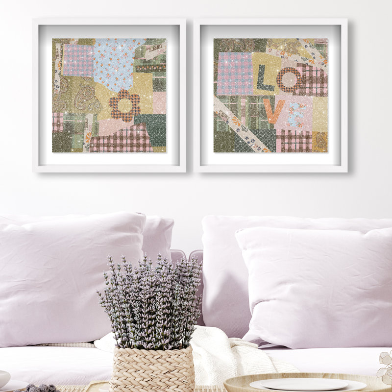 Retro Scarf Set Set by Oliver Gal, 43"H x 43"W, White Shadowbox