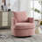 Swivel Accent Chair, Chenille Fabric Barrel Chair For Living Room,Pink-671186238