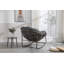 Chaise longue à bascule en rotin moderne avec coussin épais pour l'intérieur et l'extérieur-272359627