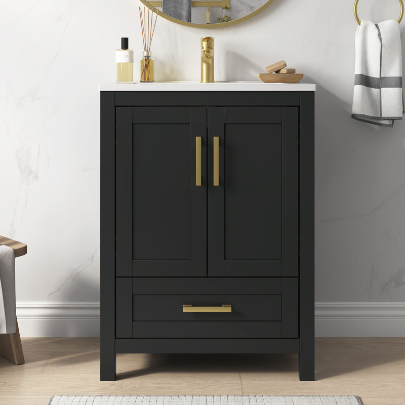 Ensemble de meuble-lavabo simple 25 po Sirois, 25", Noir