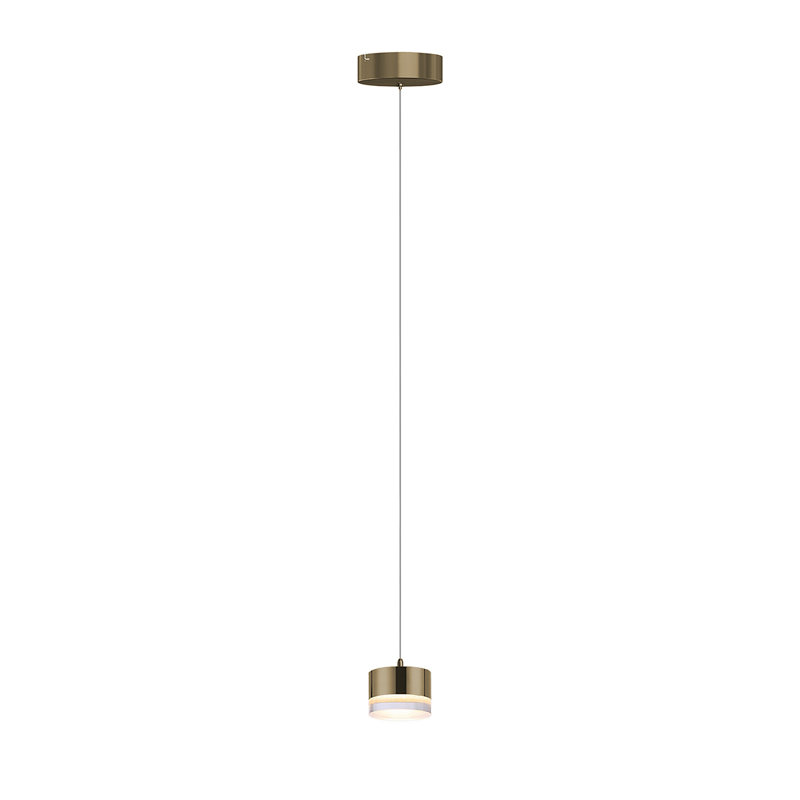 Luminaire suspendu cylindrique à 1 lumière Barnsdall, Laiton brossé