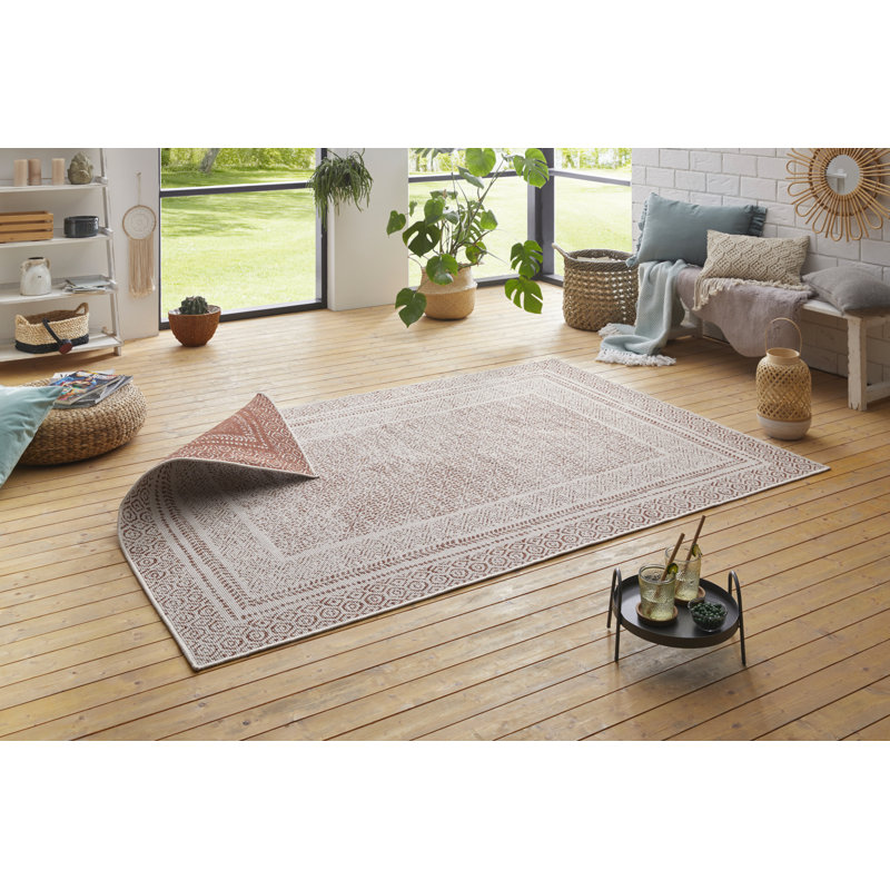 Frame Flatweave Terracotta Rug, Rectangle 240x340 cm
