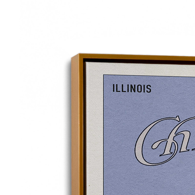«Welcome to Chicagoland Skyline» par Deny Designs, reproduction d'art, Toile avec cadre, 36 x 48, Doré