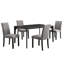 Ensemble de table de salle à manger 5 pièces, table rectangulaire 59 "en bois avec 4 chaises rembourrées avec support en S, ensemble de table de cuisine moderne Mid-Century pour salle à manger, petit espace