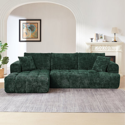 Canapé modulaire surdimensionné en L Chenille, design minimaliste, canapé-lit confortable pour les salons, les appartements et les espaces de réception