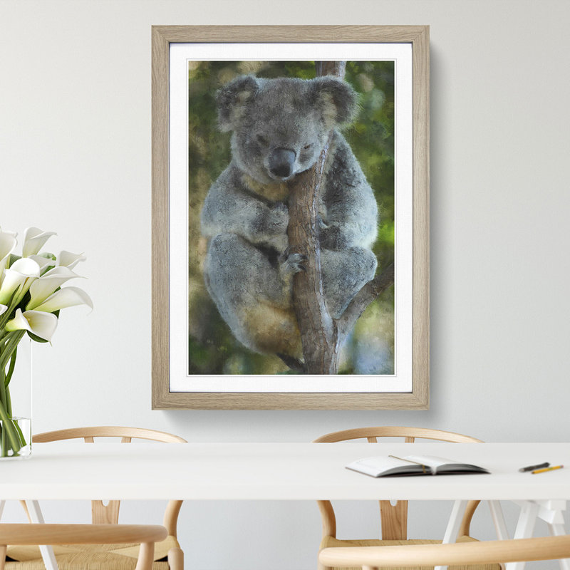 Koala Bear Vol.1 - Picture Frame Painting, 65cm H x 48cm W x 2cm D, Oak Framed