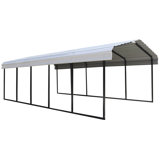 Steel Carport, Galvanized Black/Eggshell