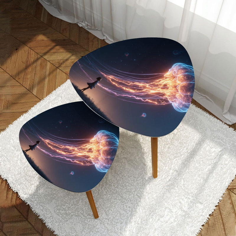 Ensemble de 2 tables basses gigognes Triangle