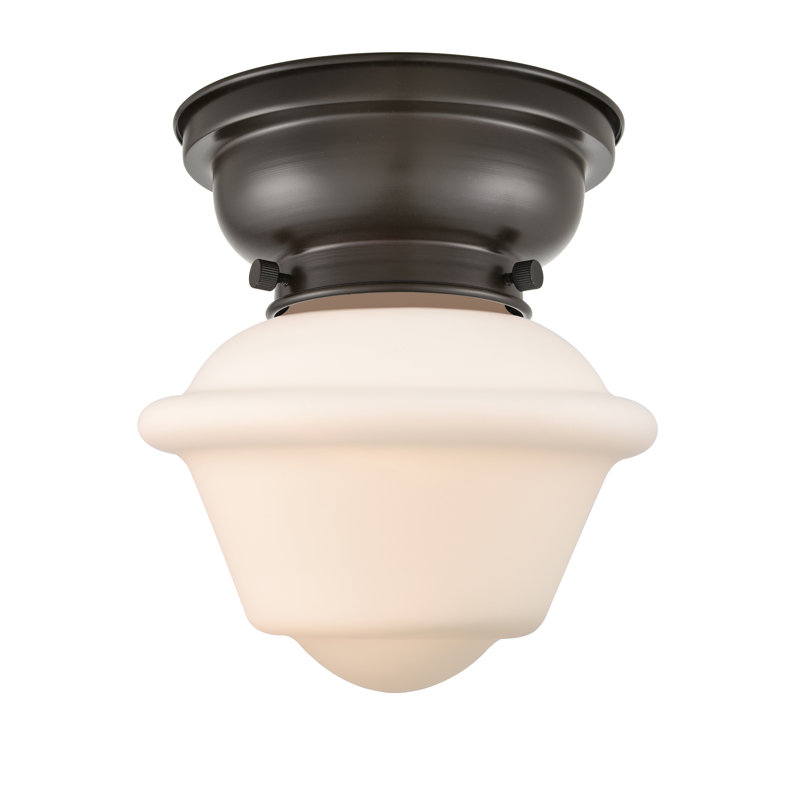 Plafonnier encastré 1 lumière 7,5 po Baptiste, Blanc mat, Bronze huilé, Ampoule DEL 6 watts Vinage
