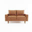 Causeuse rétro en similicuir vieilli 58 po Dover, canapé Mid-Century moderne pour petits espaces-628582863