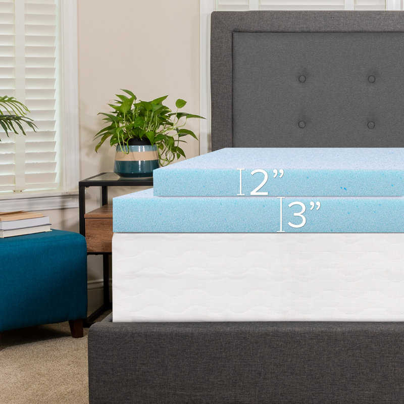 Surmatelas en mousse à mémoire de forme hypoallergénique et infusée de gel 2 po Addilynn, Très grand