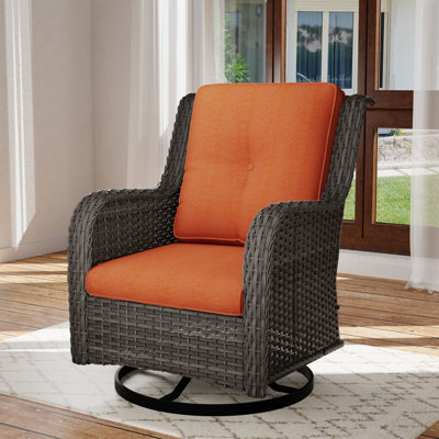 Fauteuil oscillant pivotant avec coussins en oléfine Anahit
