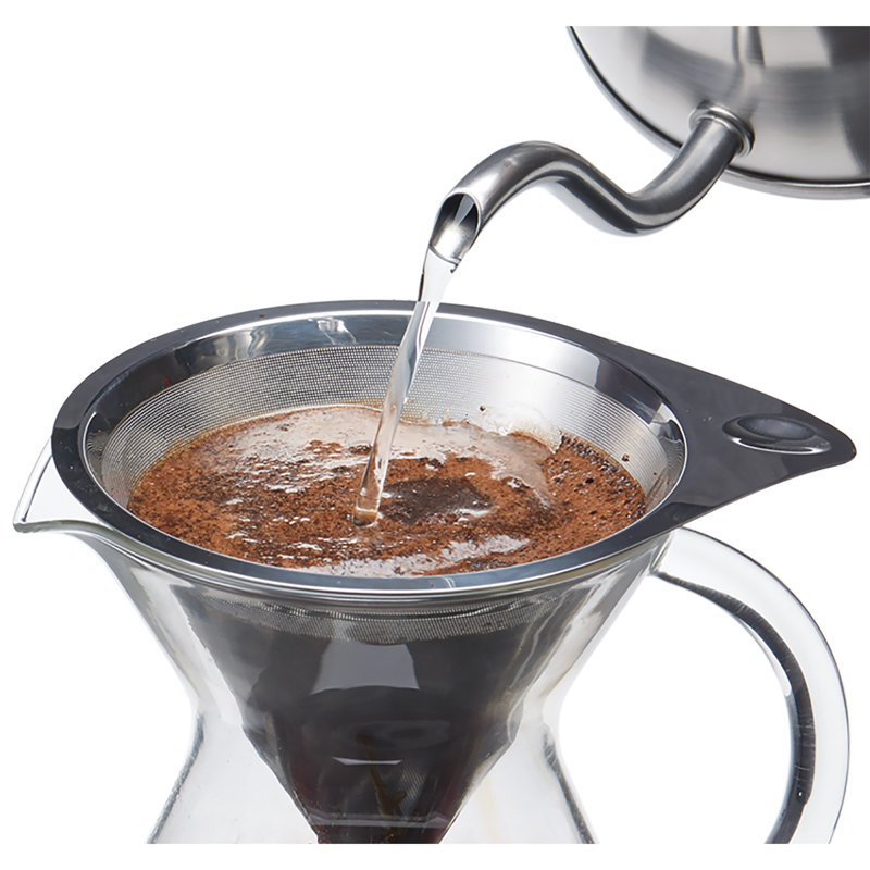 Compact Stainless Steel and Glass Drip Coffee Brewer