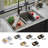 Quartz Top Mount Sinks 33'' L Double Bowl Kitchen Sink-98291430