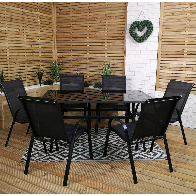 Tahmeena 6 - Person Patio Dining Set Rectangular Table