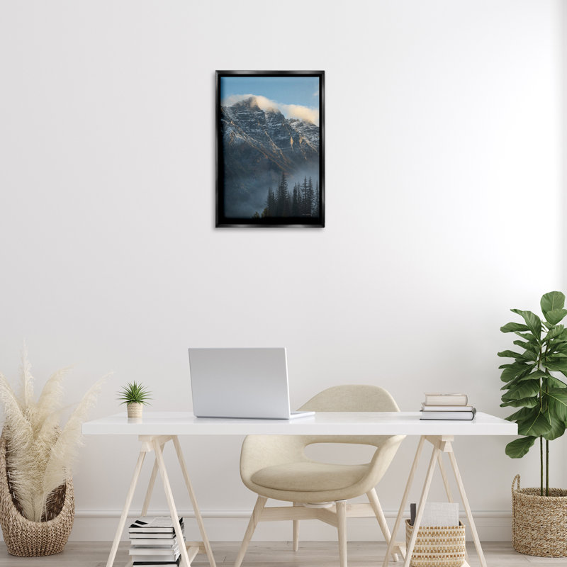  Mount Tupper Mist Floater Canvas by Alan Majchrowicz, 25" H x 17" W, Black