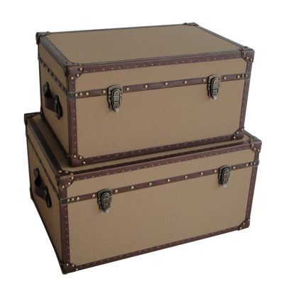 Davion 2 Piece Leather Accent Trunk